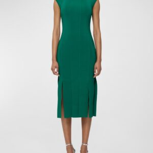 D-Ring Carwash Bandage Body-Con Midi Dress