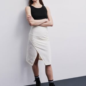 DKNY Women's Wrap Midi Skirt in White Size 8