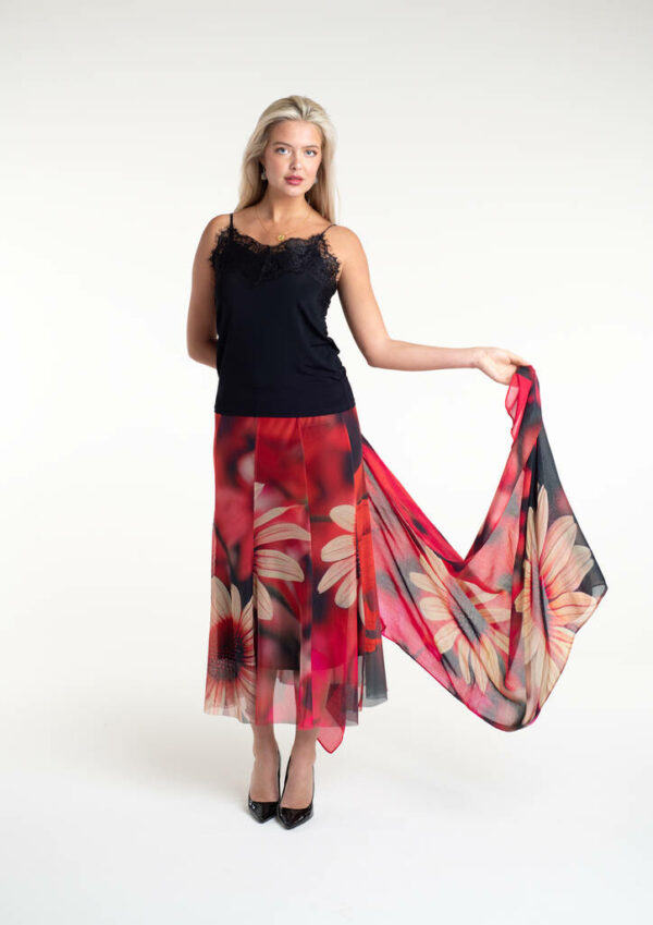 Dahlia Fire Tulle Skirt