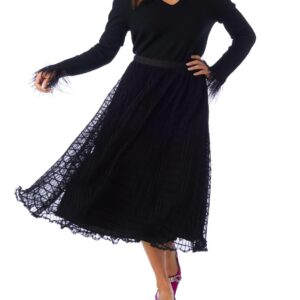 Daisy Skirt In Black Tulle Check