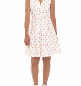 Danny & Nicole Women's Cinch Waist Babydoll Print Dress, Ivory, 8