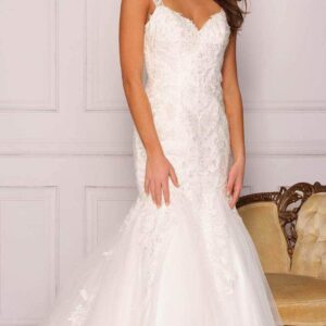 Dave & Johnny Bridal A10489 - Tulle Trumpet Skirt Bridal Gown