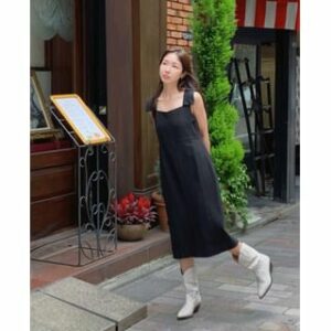 Dearest Collared Pinafore Dress Black - One Size