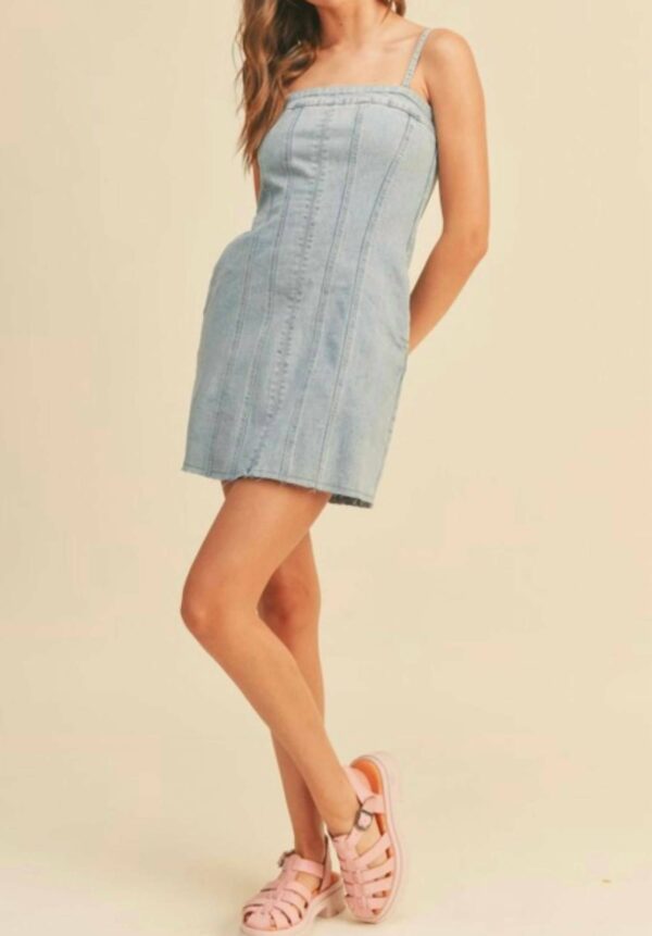 Denim Tube Dress In Blue