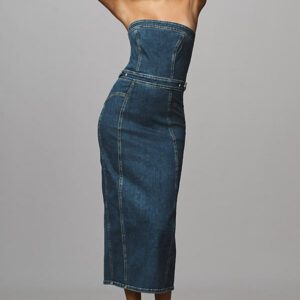 Denim Tube Midi Dress