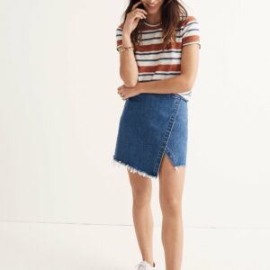 Denim Wrap Mini Skirt