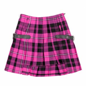 Dolce Gabbana Vintage Dolce & Gabbana Pink Tartan Asymmetrical Mini Skirt, Women's (Size 28)