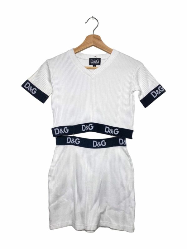 Dolce Gabbana x Vintage Dolce & Gabbana Ribs Knit Mini Skirt Dress in White, Women's (Size Medium)