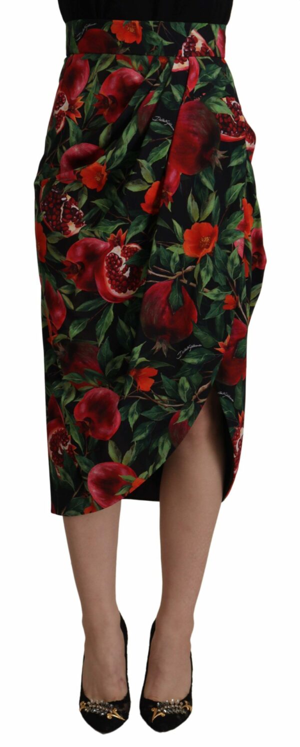 Dolce & Gabbana Chic Midi Wrap Skirt with Fruit Women's Motif