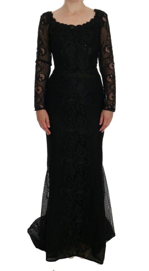 Dolce & Gabbana Elegant Full Length Black Sheath Maxi Women's Dress