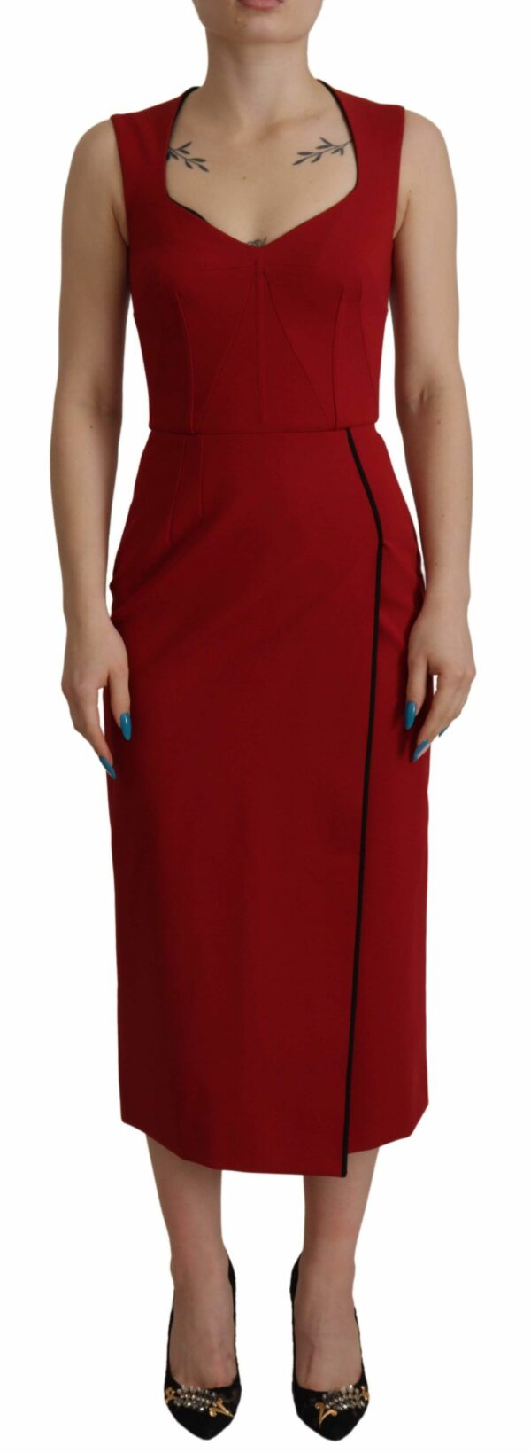 Dolce & Gabbana Elegant Red Bodycon Midi Women's Dress