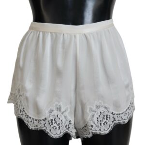 Dolce & Gabbana Elegant White Lace Lingerie Women's Shorts