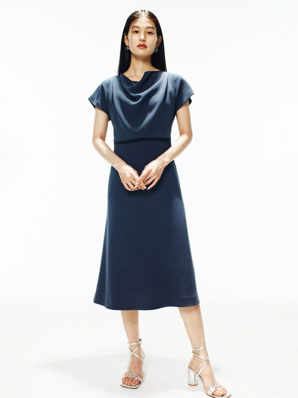 [Drama Signature] Cowl-neck Midi Dress