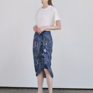 Draping Wrap Skirt - Navy