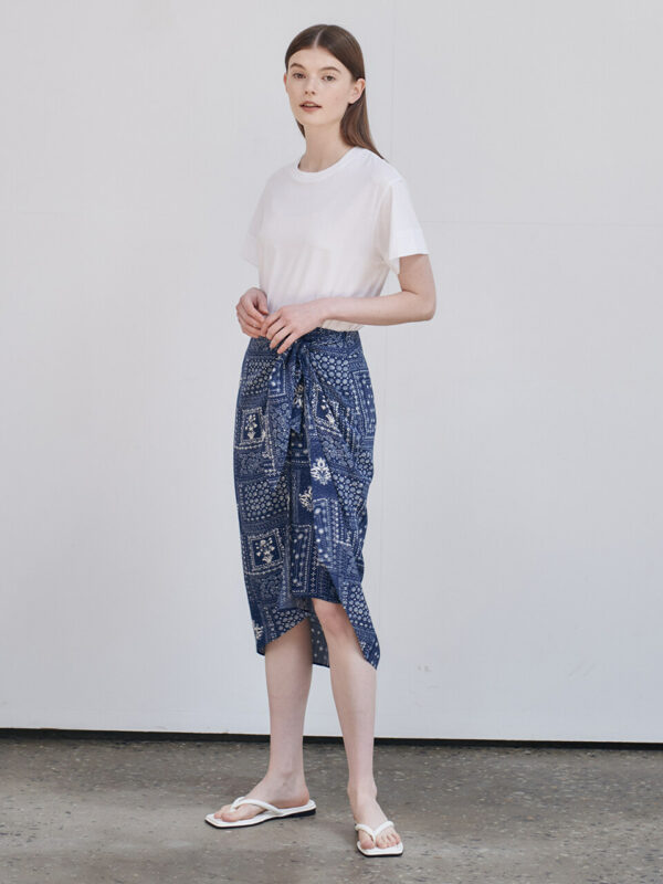 Draping Wrap Skirt - Navy