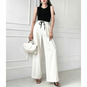 Drawcord-Waist Tuck-Front Culottes