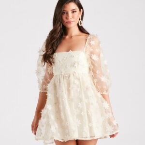 Dreaming Of Daisies Organza Babydoll Dress