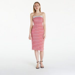 Dress Tommy Jeans Logo Tape Stripe Knee Lenght Tube Dress Red XS