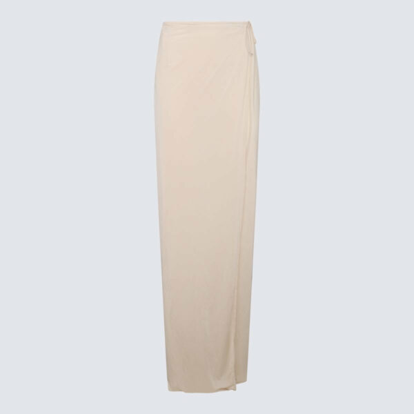 Dries Van Noten Ecru Wrap Long Skirt