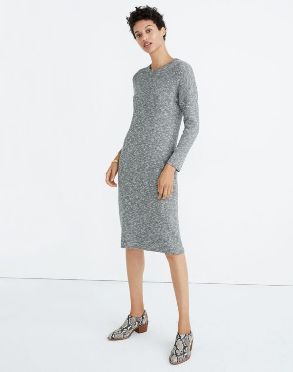 Drop-Shoulder Sweater Midi Dress