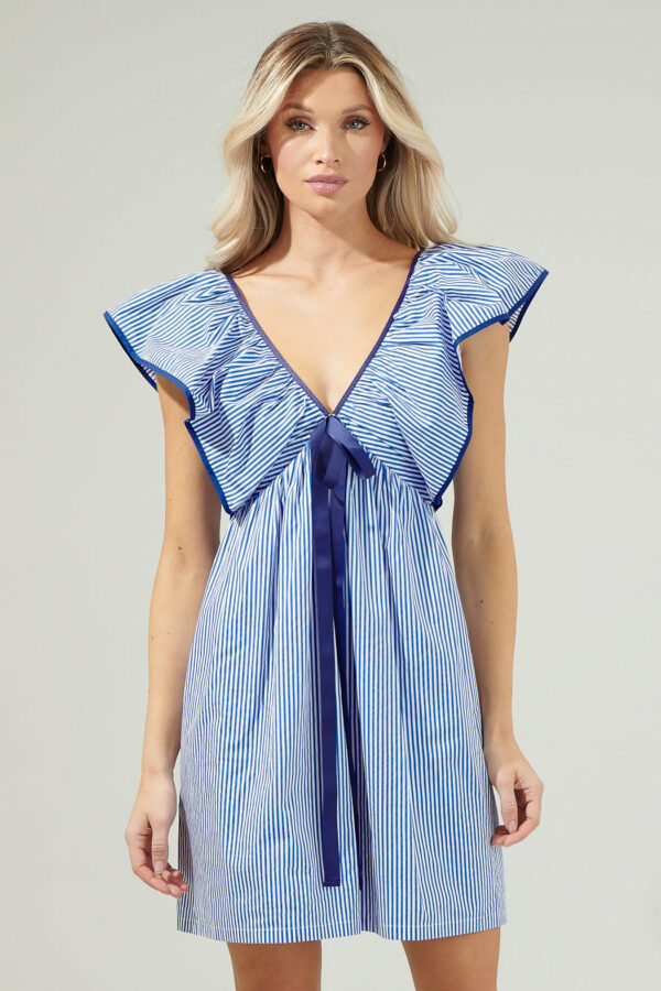 Dynamite Striped Mini Babydoll Dress