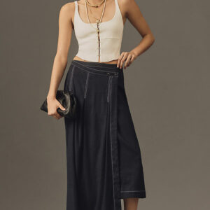 Edie Smart Midi Wrap Skirt by Maeve