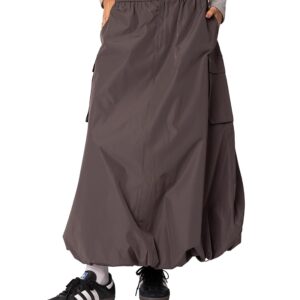 Edikted Bubble Cargo Nylon Maxi Skirt