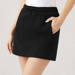 Elastic Waist Mini Skirt with Lined Shorts