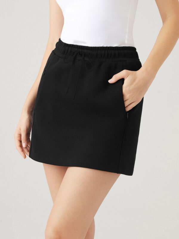 Elastic Waist Mini Skirt with Lined Shorts