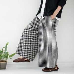 Elastic Waist Plaid Culottes