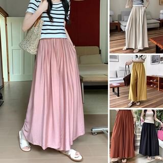 Elastic Waist Plain Culottes