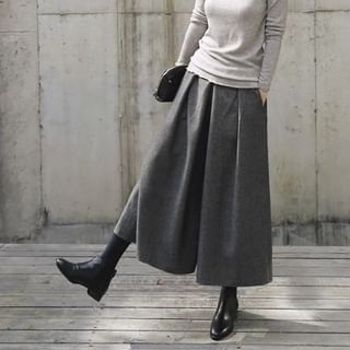 Elastic Waist Plain Pleated Culottes