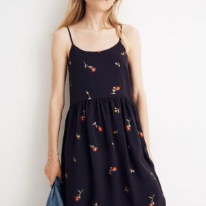 Embroidered Babydoll Cami Dress