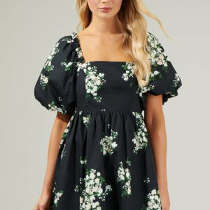 Emery Floral Marion Puff Sleeve Babydoll Mini Dress