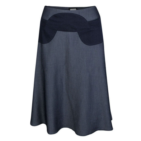 Emporio Armani Indigo Contrast Waist Panel Detail A-line Skirt M