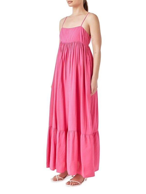 Endless Rose Babydoll Flounce Sleeveless Maxi Dress - Fuchsia - Size XS