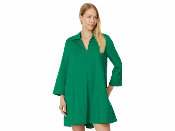 English Factory A-Line Kaftan Collar Dress (Green) Women's Dress