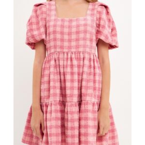 English Factory Women's Tweed Babydoll Dress - Pink