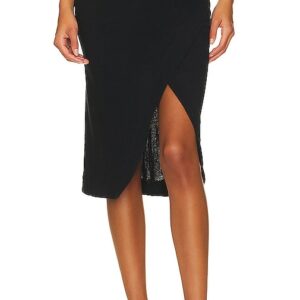 Enza Costa Cashmere Wrap Skirt in Black. - size S (also in L, M, XL, XS)