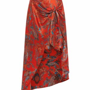 Esa Sarong Skirt In Red Paisley Multi