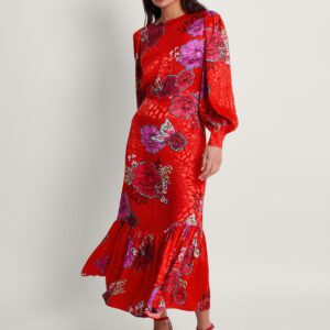 Esme Floral Tea Dress Red