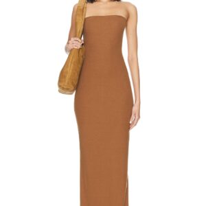 Eterne Tube Maxi Dress in Brown