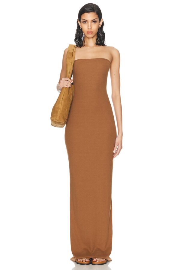 Eterne Tube Maxi Dress in Brown