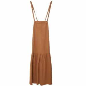 Everlane The Pinafore Criss Cross Back Brown Midi Dress, Women's (Size XS)