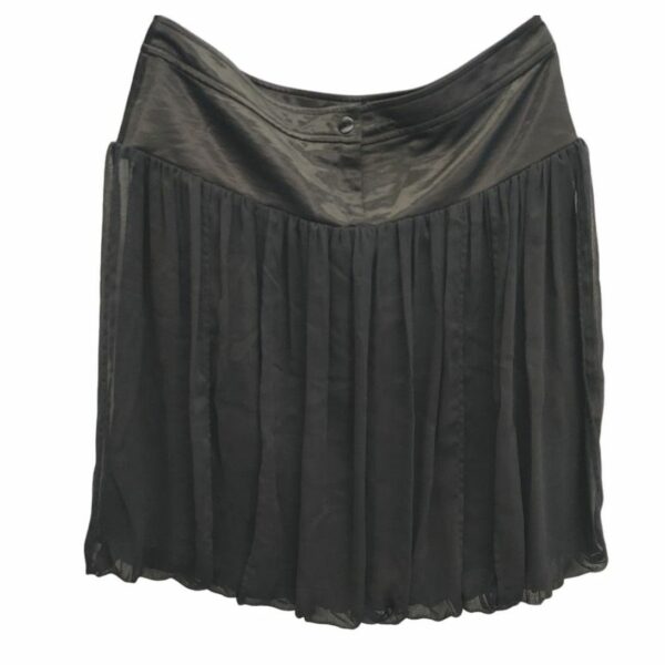 Evgenia Ostrovskaya Skirt Pleated Bubble Mini Silk Size 44 in Black, Women's