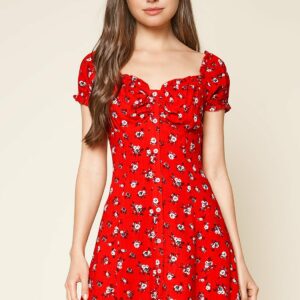 Fever Dream Floral Button Up Babydoll Mini Dress