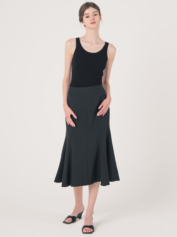 Fishtail High Waist Skirt - Black