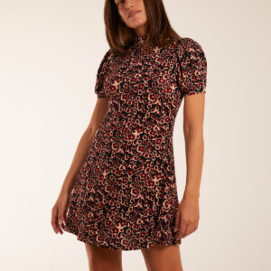 Floral Animal Smock Mini Dress - XL / MULTI