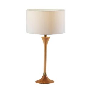 Adesso Rebecca Table Lamp - Natural Rubberwood with Antique-like Bra