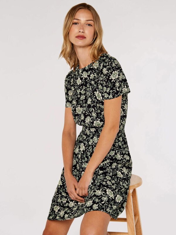 Floral Smock Waist Dress